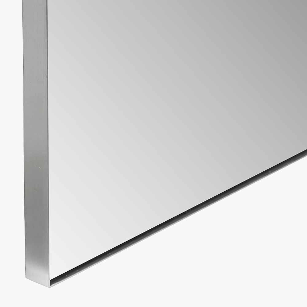Brushed Silver Metal Slim Frame Arch Floor Mirror