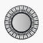 Black Bamboo Frame Round Wall Mirror