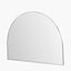 Brushed Silver Metal Slim Frame Wide Arch Wall Mirror
