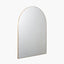 Brushed Gold Metal Slim Frame Tall Arch Wall Mirror