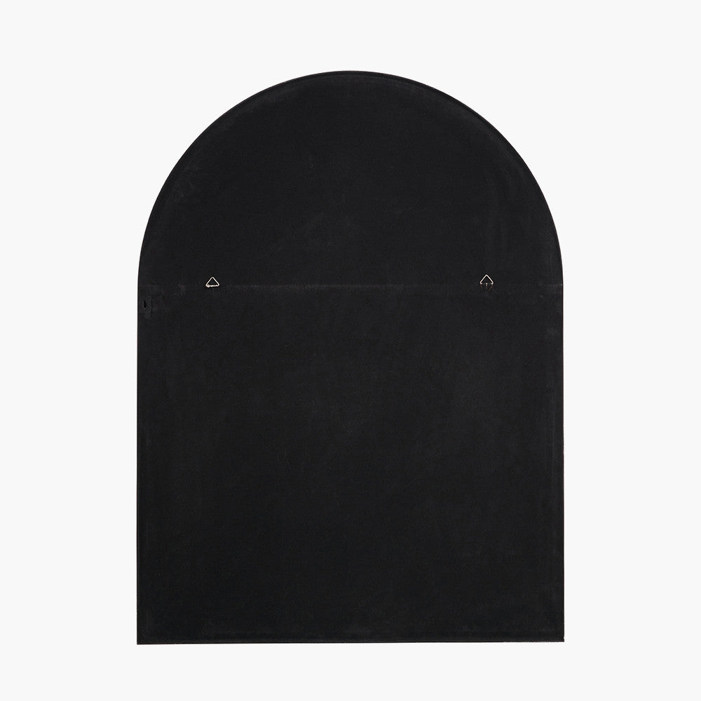 Black Metal Slim Frame Tall Arch Wall Mirror
