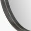 Peppercorn Leather Frame Round Wall Mirror