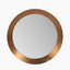 Burnished Gold Metal Angled Frame Round Mirror Large