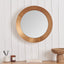 Burnished Gold Metal Angled Frame Round Mirror
