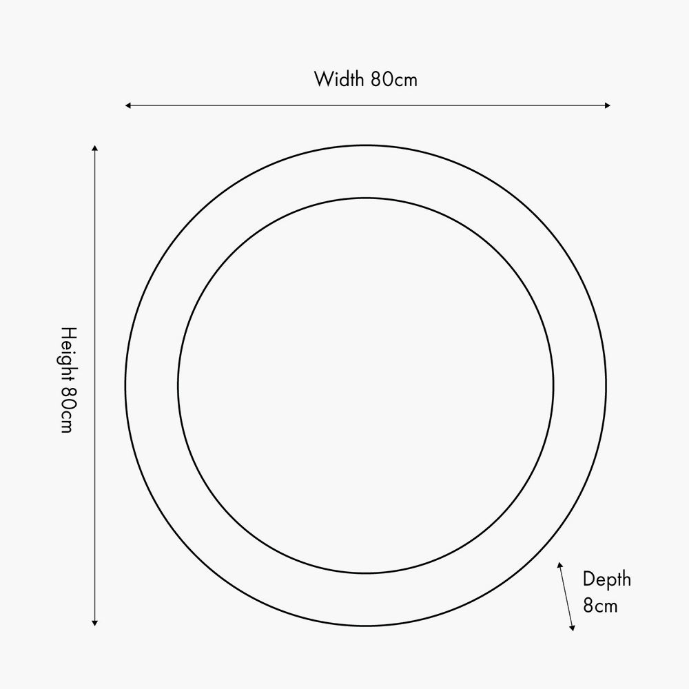 Graphite Metal Angled Frame Round Mirror Large