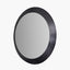 Graphite Metal Angled Frame Round Mirror Large