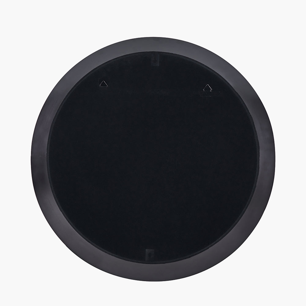 Graphite Metal Angled Frame Round Mirror Large