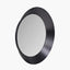 Graphite Metal Angled Frame Round Mirror
