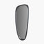 Black Wood Veneer Teardrop Shaped Wall Mirror