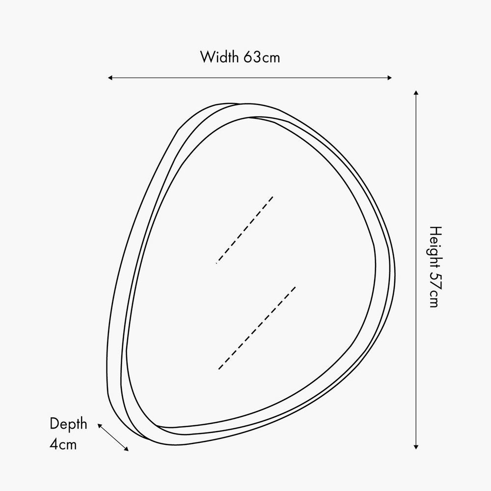 Black Wood Veneer Curved Wall Mirror