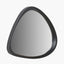 Black Wood Veneer Curved Wall Mirror