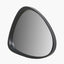 Black Wood Veneer Curved Wall Mirror