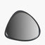 Black Wood Veneer Curved Wall Mirror