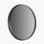 Black Wood Veneer Deep Edge Round Wall Mirror Large