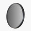 Black Wood Veneer Deep Edge Round Wall Mirror Large