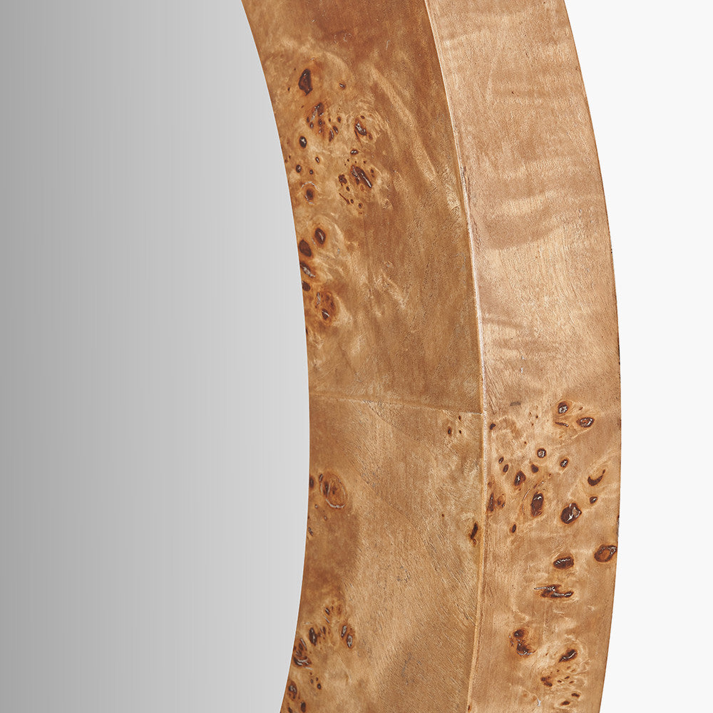 Newborough Burr Wood Effect Round Wall Mirror