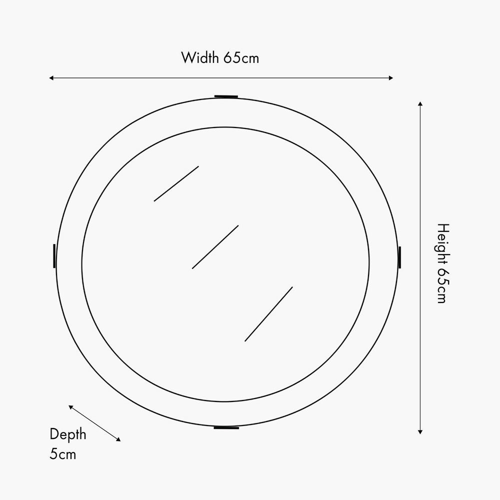 Vermont Light Walnut Wood Veneer Round Wall Mirror