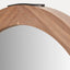Vermont Light Walnut Wood Veneer Round Wall Mirror