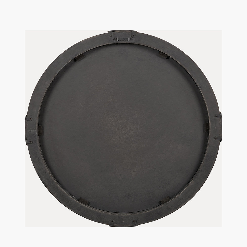 Vermont Light Walnut Wood Veneer Round Wall Mirror