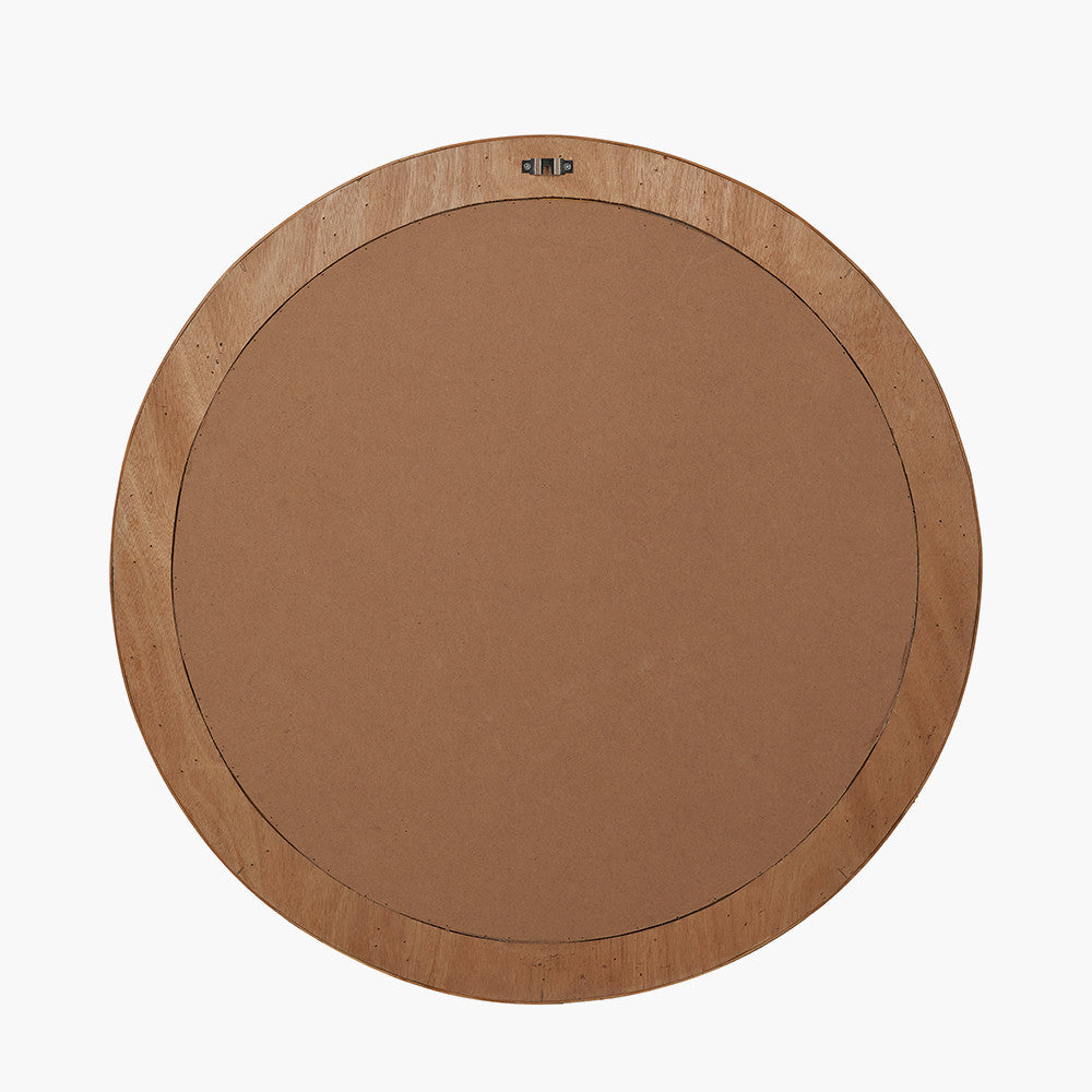 Natural Rattan Frame Round Wall Mirror