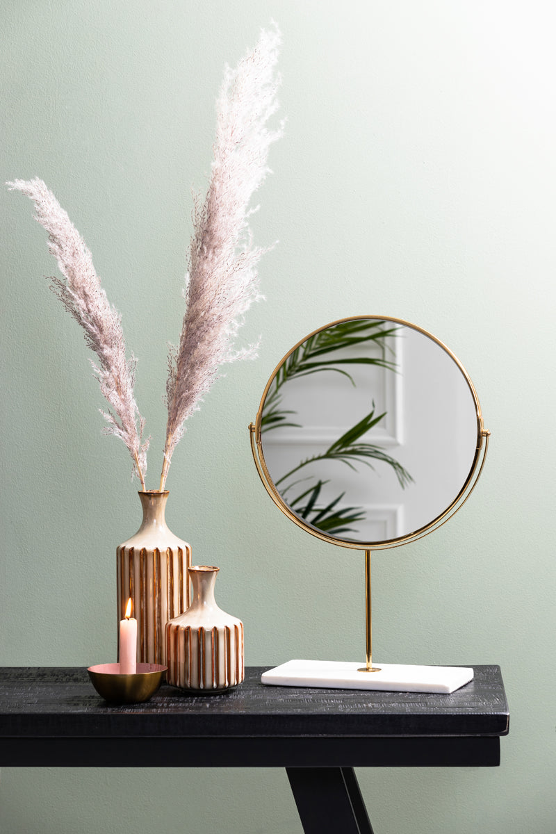 Mirror on base 33x12,5x48 cm RIESCO marble white-gold