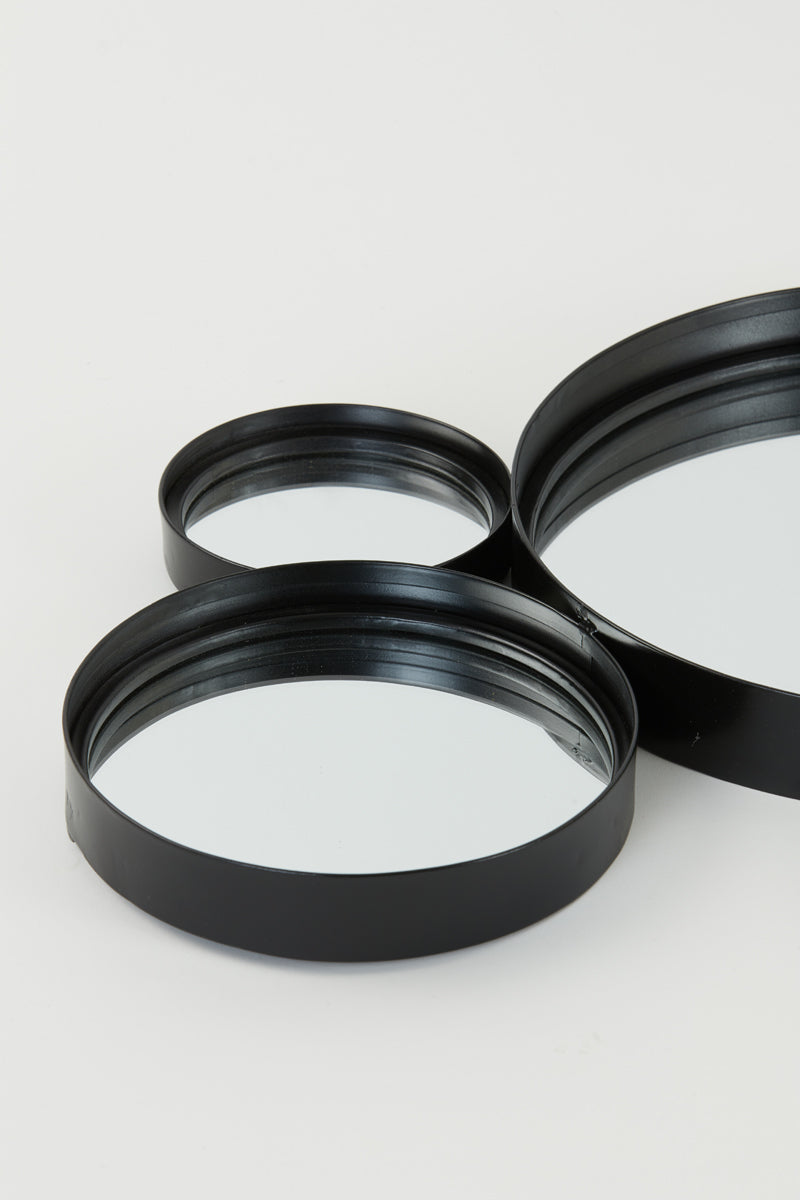 Mirror 99x3,5x57,5 cm CIELO circles matt black