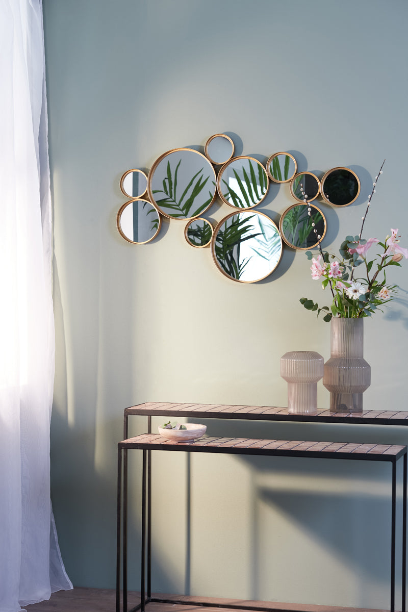 Mirror 99x3,5x57,5 cm CIELO circles gold