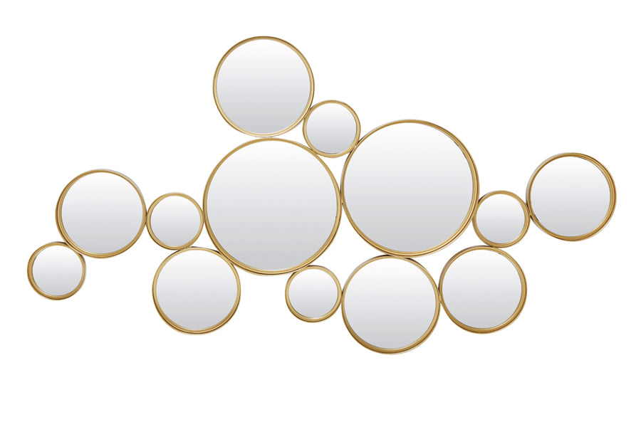 Mirror 127x3,5x64,5 cm CIELO circles gold