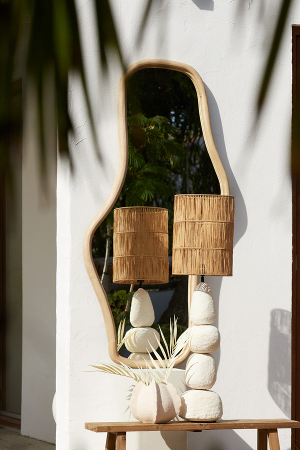 Mirror 80x5x161 cm CELANO wood matt natural