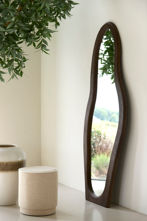 Mirror 84x4x200 cm RUTH wood grey-dark brown