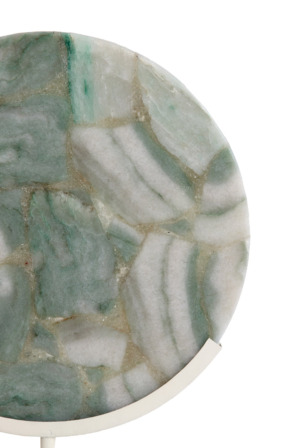 Ornament on base 35x12x50 cm GOUYA green agate+cream