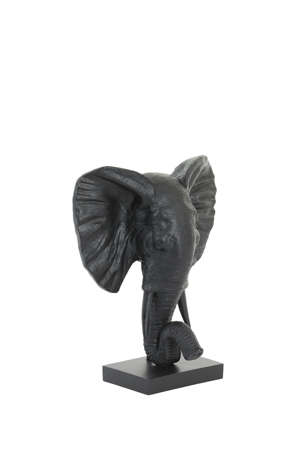 Ornament on base 30x15x35,5 cm ELEPHANT matt black