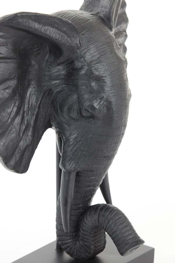 Ornament on base 30x15x35,5 cm ELEPHANT matt black
