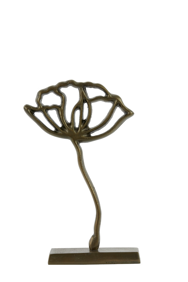 Ornament on base 22x6x36 cm PAPAVERU antique bronze