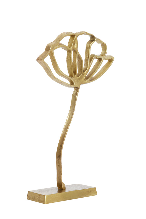 Ornament on base 28x8,5x45 cm PAPAVERU matt gold