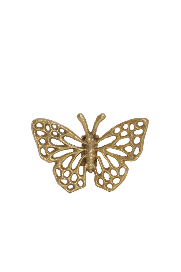 Ornament 10x7x1,5 cm BUTTERFLY shiny gold