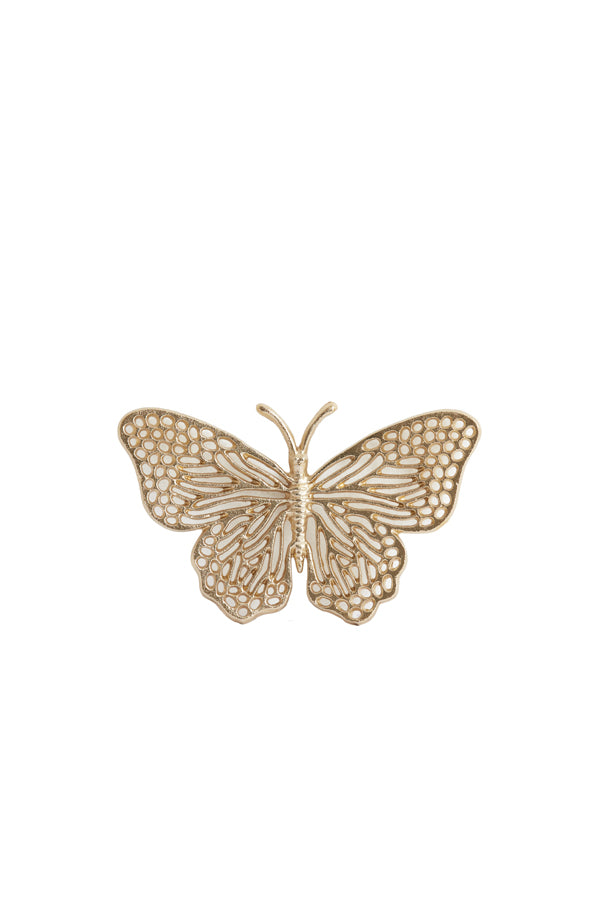 Ornament 26x16x3 cm BUTTERFLY shiny gold