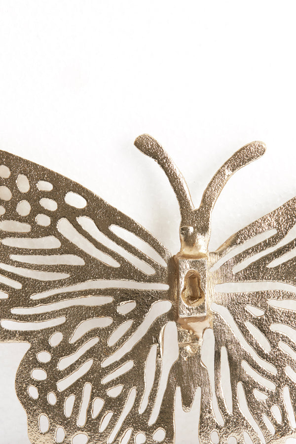 Ornament 26x16x3 cm BUTTERFLY shiny gold