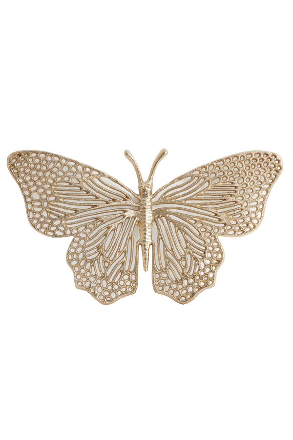 Ornament 41x23x4 cm BUTTERFLY shiny gold