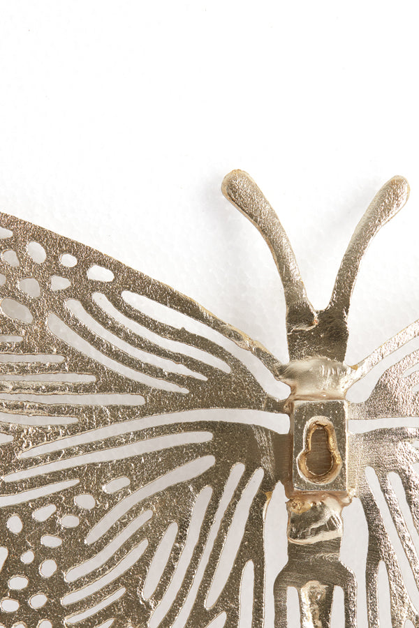 Ornament 41x23x4 cm BUTTERFLY shiny gold