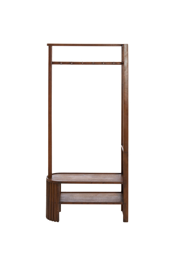 Hatstand 85x30x180 cm GAIOS acacia wood dark brown
