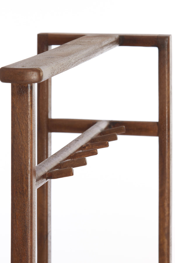 Hatstand 85x30x180 cm GAIOS acacia wood dark brown