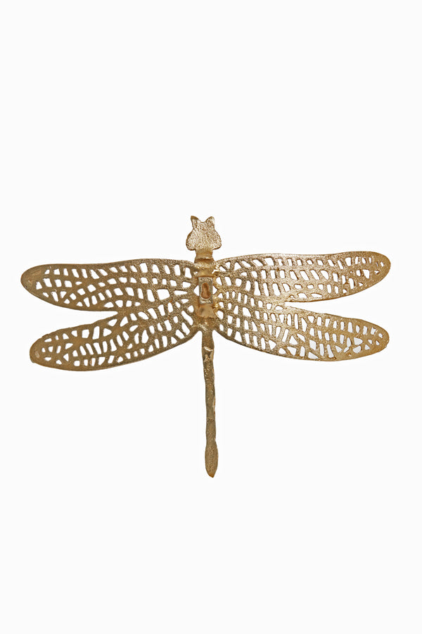 Ornament 36x24x4 cm DRAGONFLY shiny gold