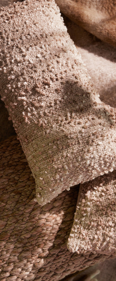 Cushion 60x30 cm MEZOKI bouclé light brown