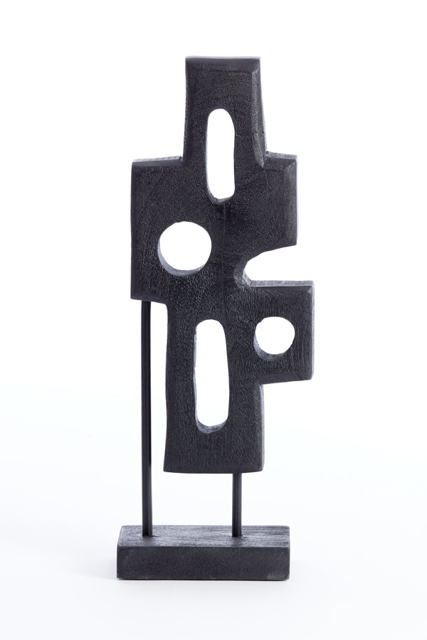 Ornament on base 19x9,5x45 cm SALIO wood matt black