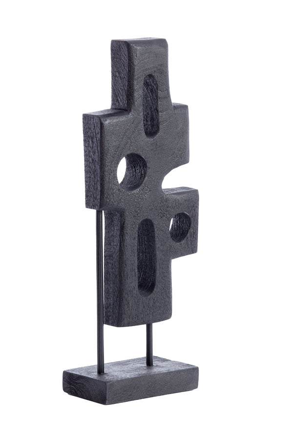 Ornament on base 19x9,5x45 cm SALIO wood matt black