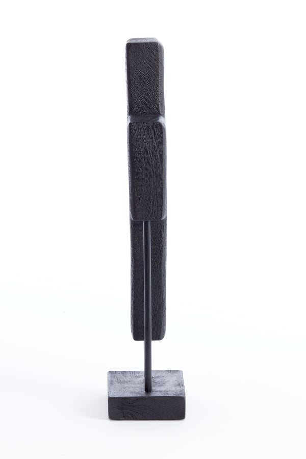 Ornament on base 19x9,5x45 cm SALIO wood matt black