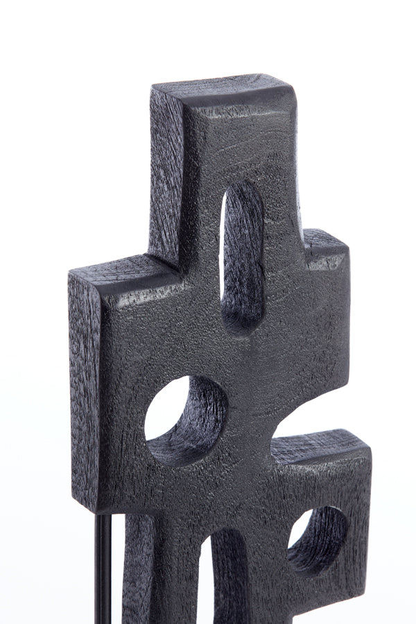 Ornament on base 19x9,5x45 cm SALIO wood matt black