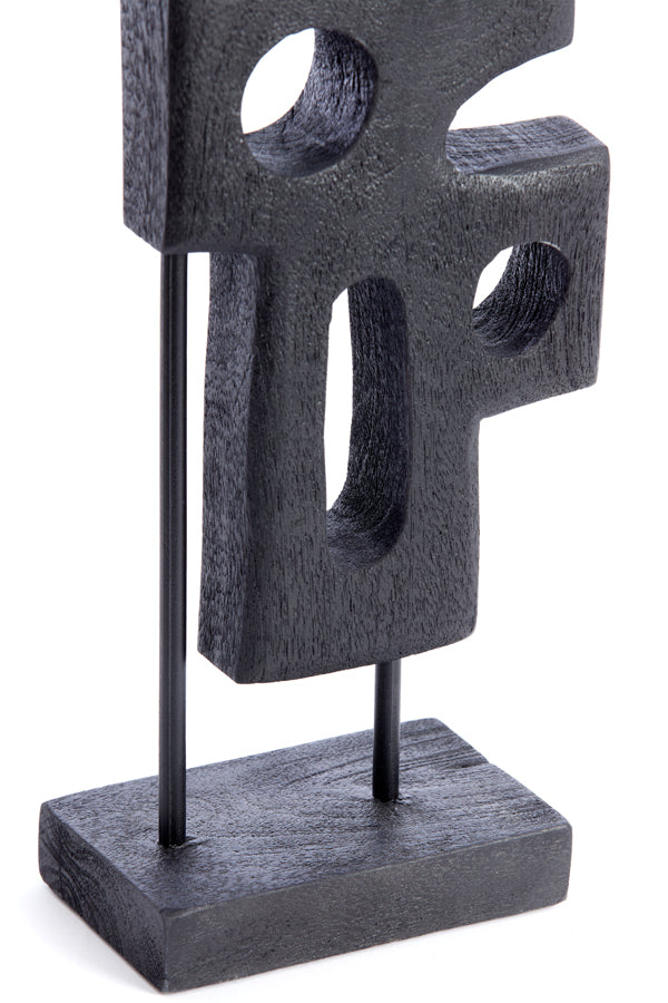Ornament on base 19x9,5x45 cm SALIO wood matt black
