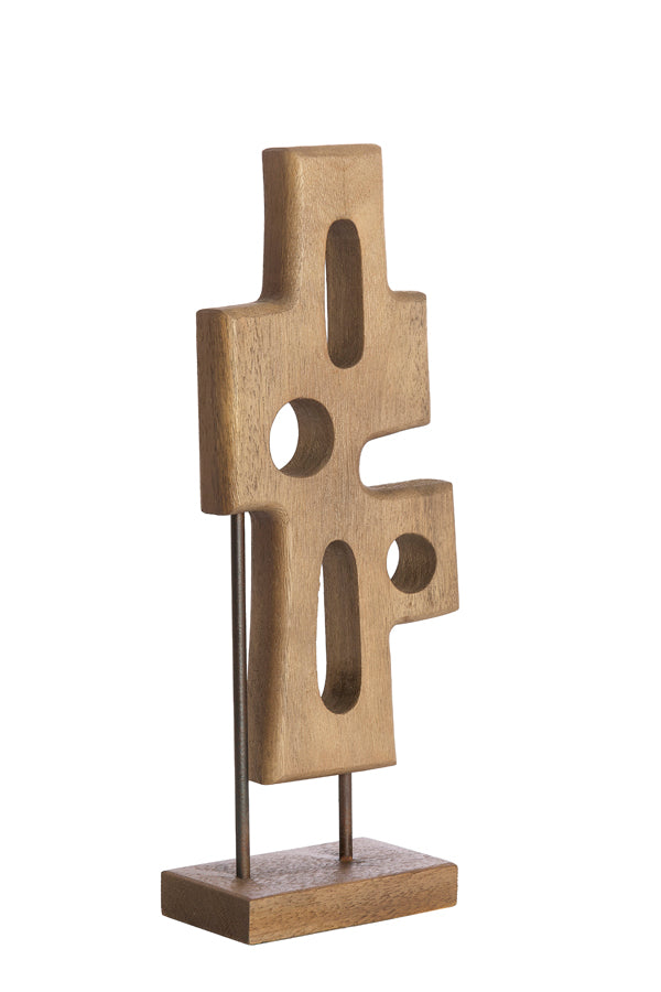 Ornament on base 19x9,5x45 cm SALIO wood grey-dark brown